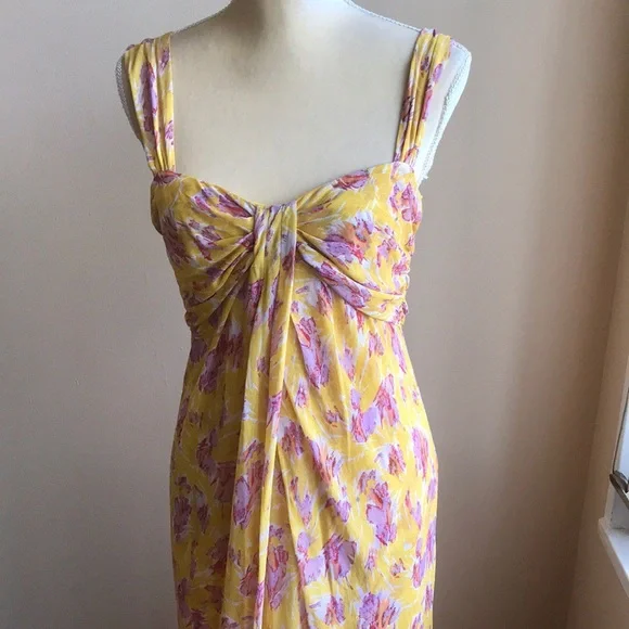 Diane von Furstenberg yellow printed silk dress 8 - Picture 2 of 6